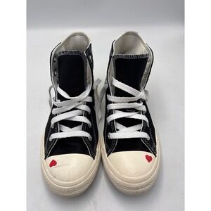 Converse Love Fearlessly Yourself First Black White Red Heart, Kids Unisex Sz 2